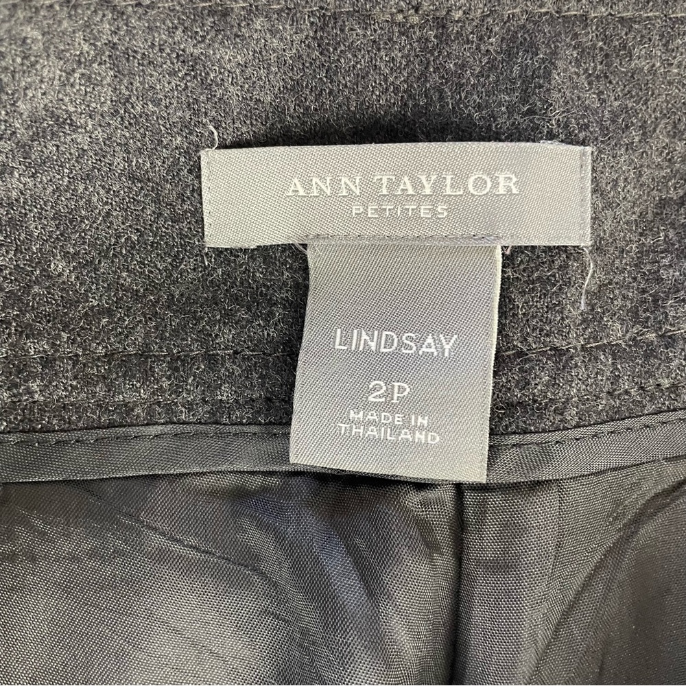 Ann Taylor Lindsay Wool Cashmere Pants Trousers Gray Size 2 Petite - Picture 7 of 13